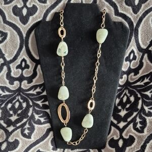 Chic Gold and Green Necklace by Red Coral (J35)
